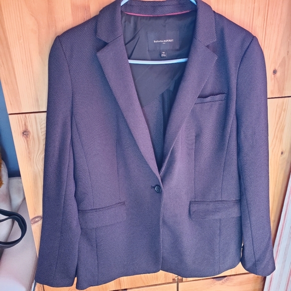 Banana Republic Women's Dark Navy Spotted Knit Blazer size 10 - Picture 1 of 6